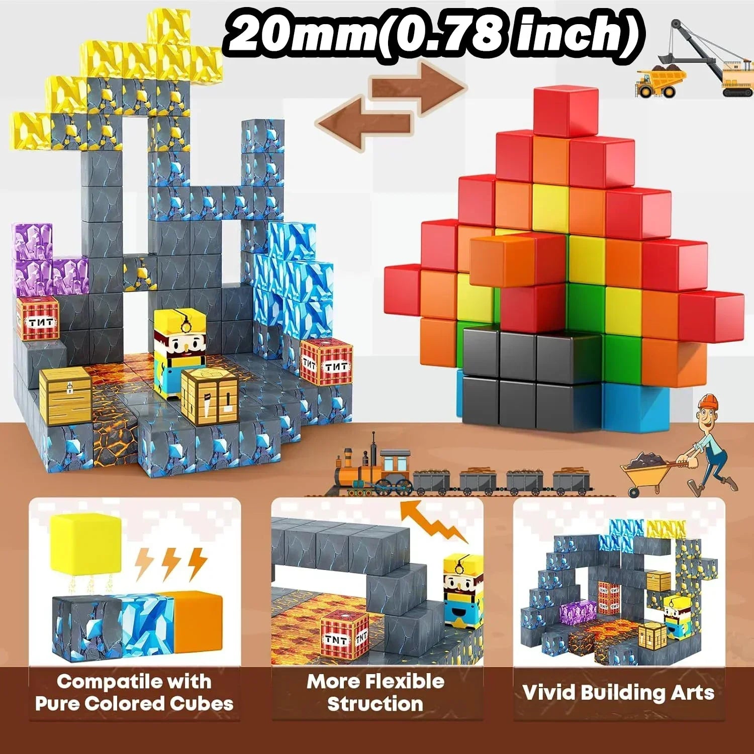 Magnetic Building Cube Set – STEM DIY Toy for Kids Age 3+