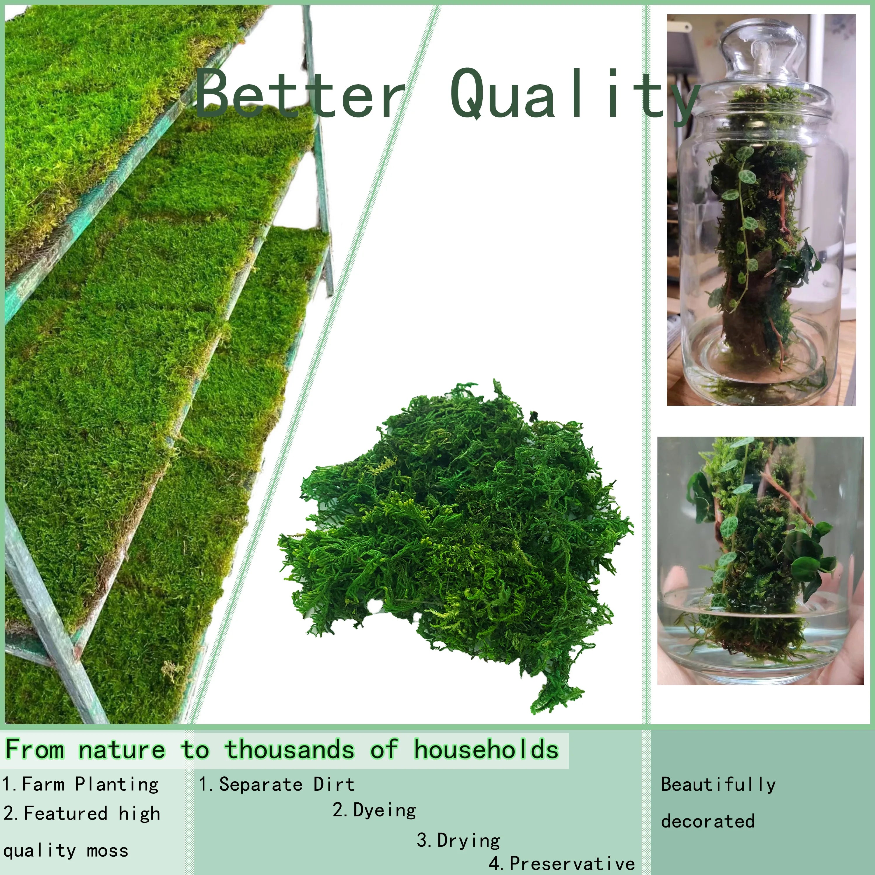 Artificial Green Moss for Plant Decor and Craft