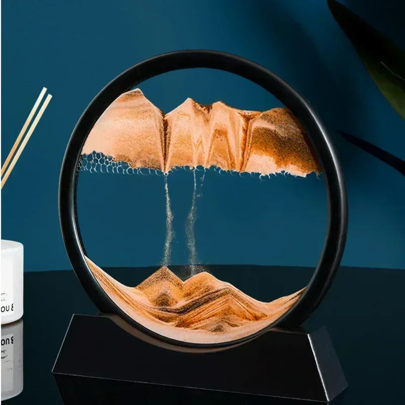 3D Moving Sand Art – Round Glass Deep Sea Quicksand Decor
