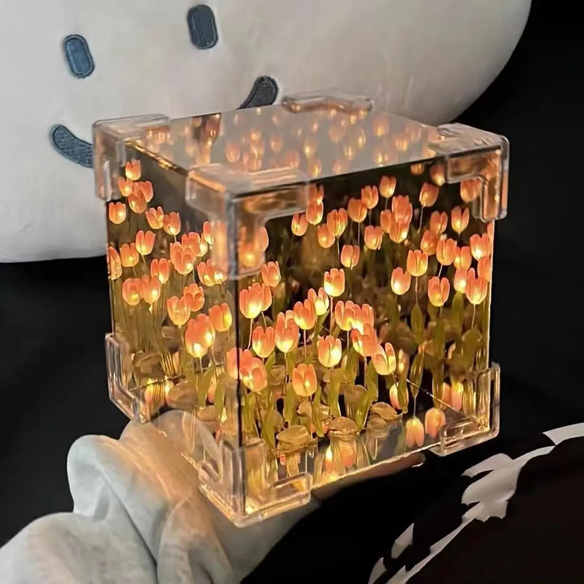 DIY Tulip LED Night Light & Mirror Cube Gift