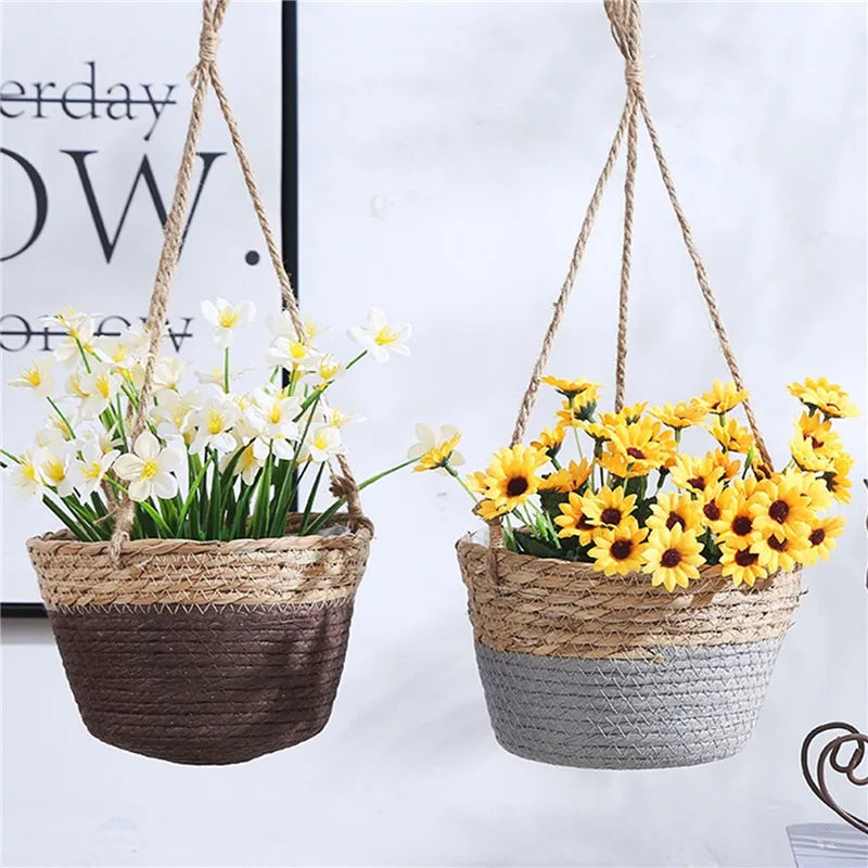 Jute Rope Macrame Hanging Planter Basket