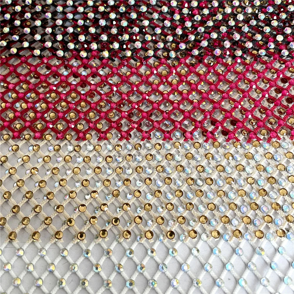 Rhinestone Mesh Applique Trim for DIY Crafts