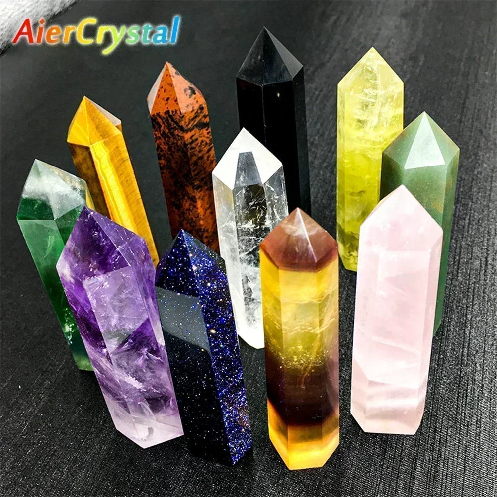 Crystal Stone Point Wands for Decor and Witchcraft