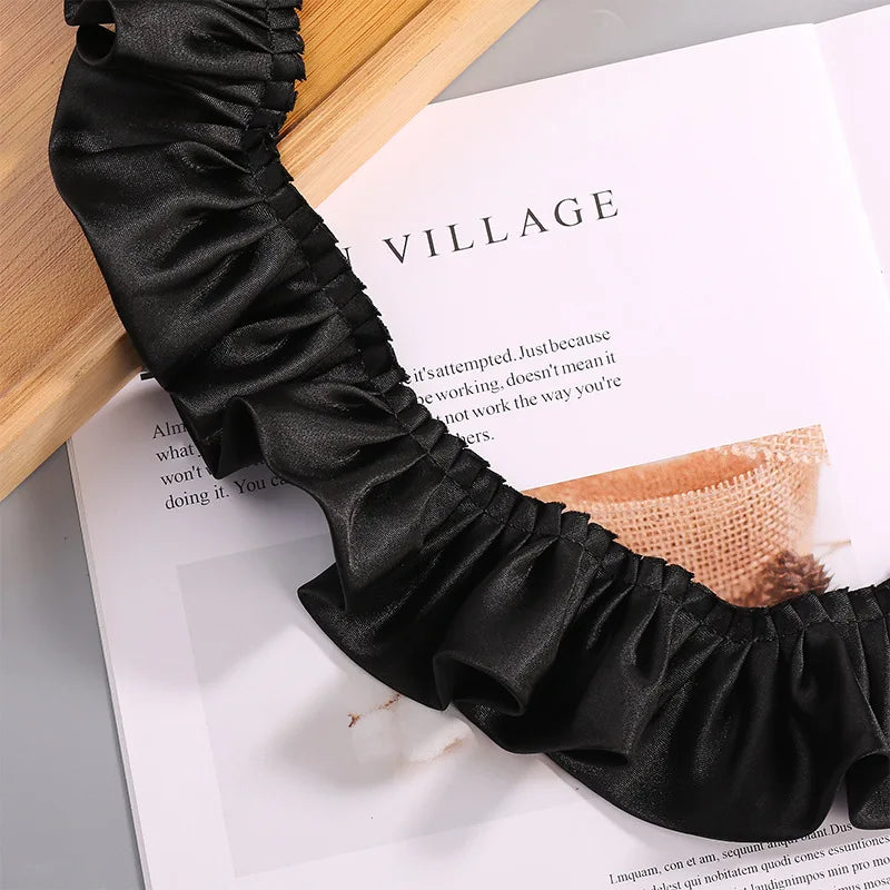 12-Color Reflective Ruffled Lace Fabric for DIY Crafts