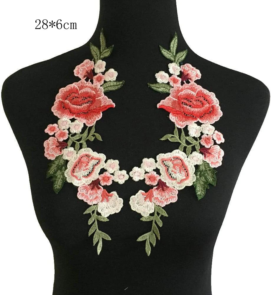 3D Flower Embroidery Applique Patch – 2Pcs Set