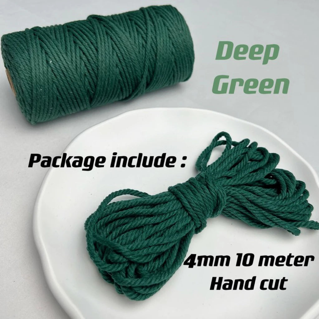 10m 4mm Braided Cotton Macrame Rope – Natural DIY Craft Cord