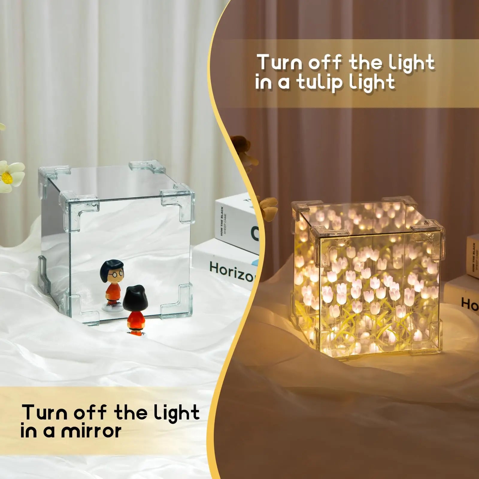DIY Tulip LED Night Light & Mirror Cube Gift