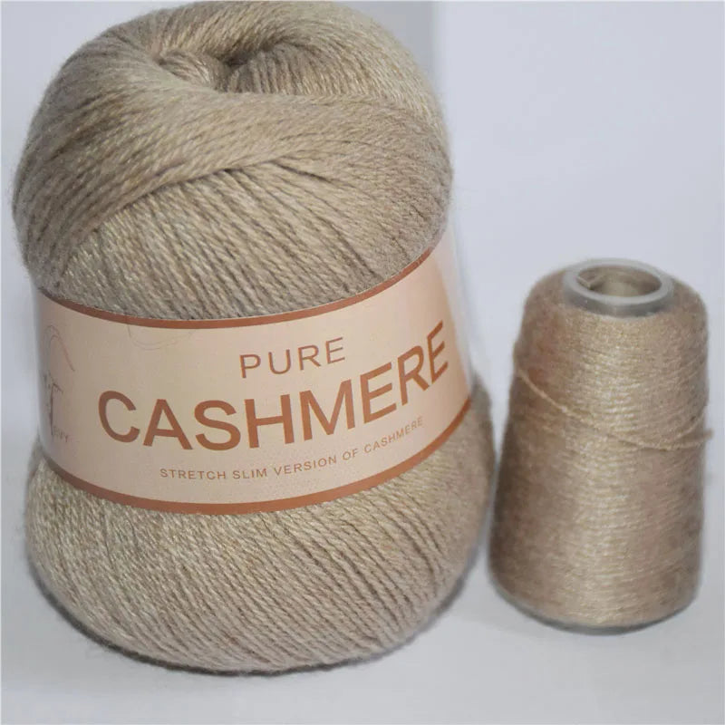 5pcs Pure Mongolian Cashmere Yarn – 3-Ply Worsted Hand Knitting Thread