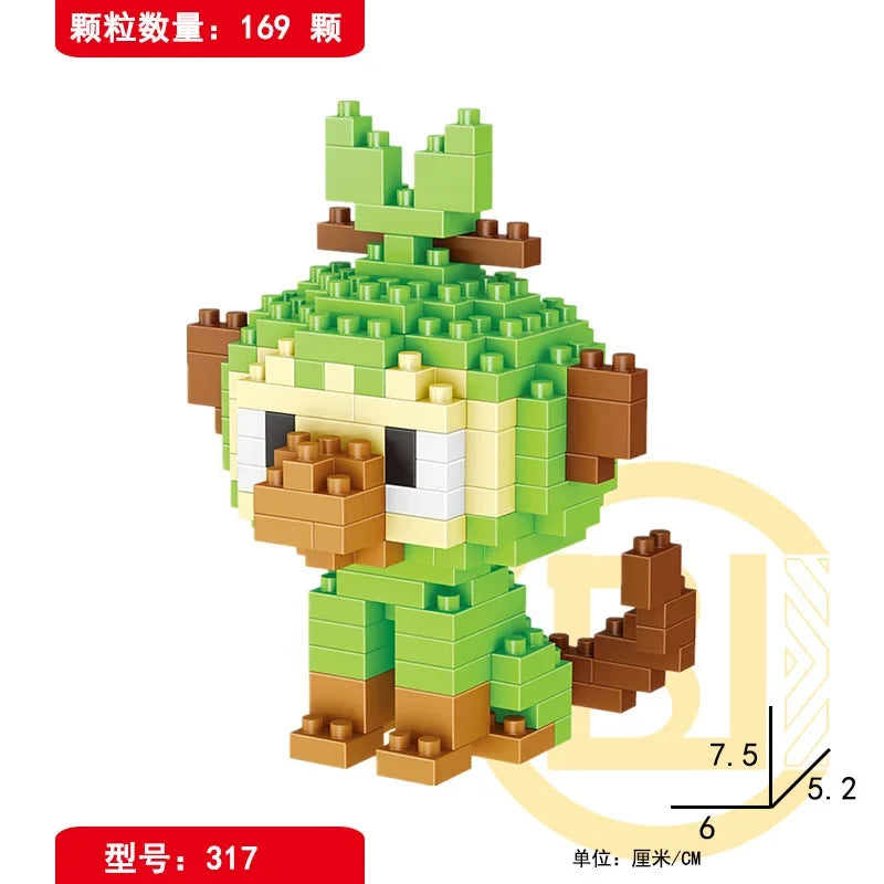 Mini Pokémon Building Blocks – Pikachu, Charizard, Eevee, Mewtwo