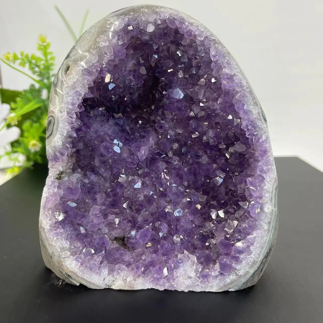 Natural Amethyst Geode Crystal Cluster for Home or Reiki Use
