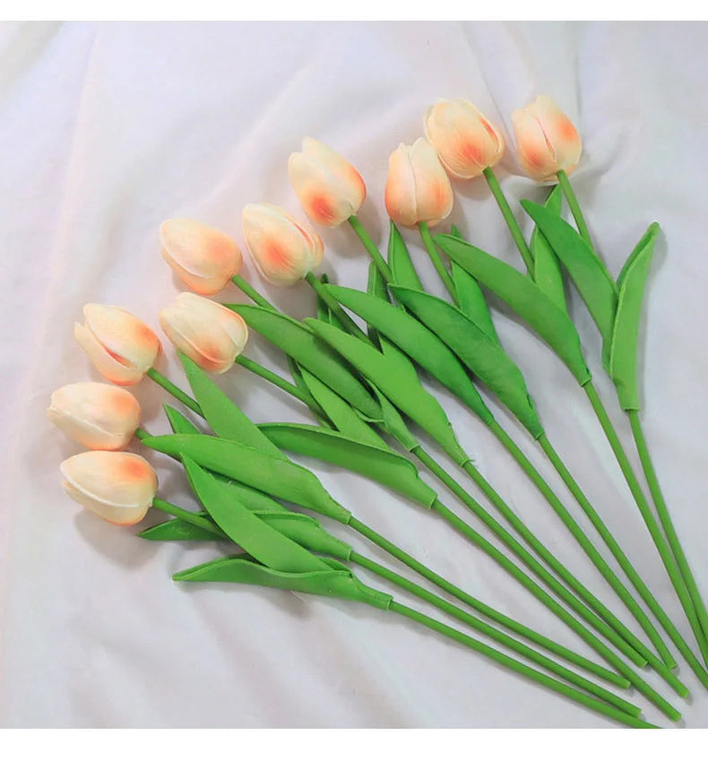 Silicone Artificial Tulip Bouquet – Realistic Floral Stems for Home & Wedding Decor