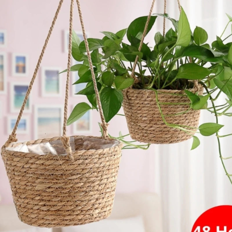 Jute Rope Macrame Hanging Planter Basket