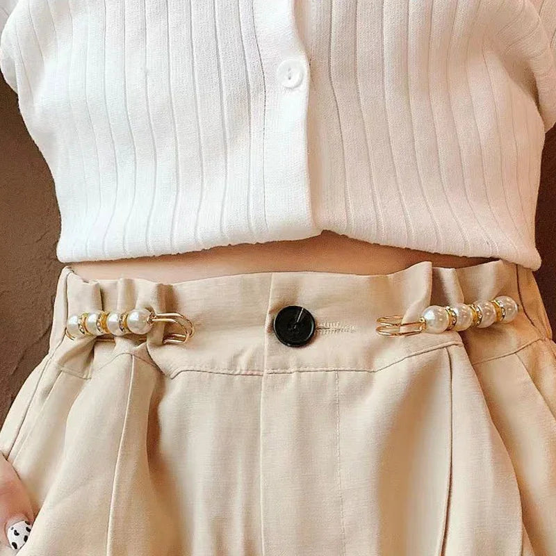 6pcs Adjustable Pearl Waist Pin Clips – DIY Apparel Accessories