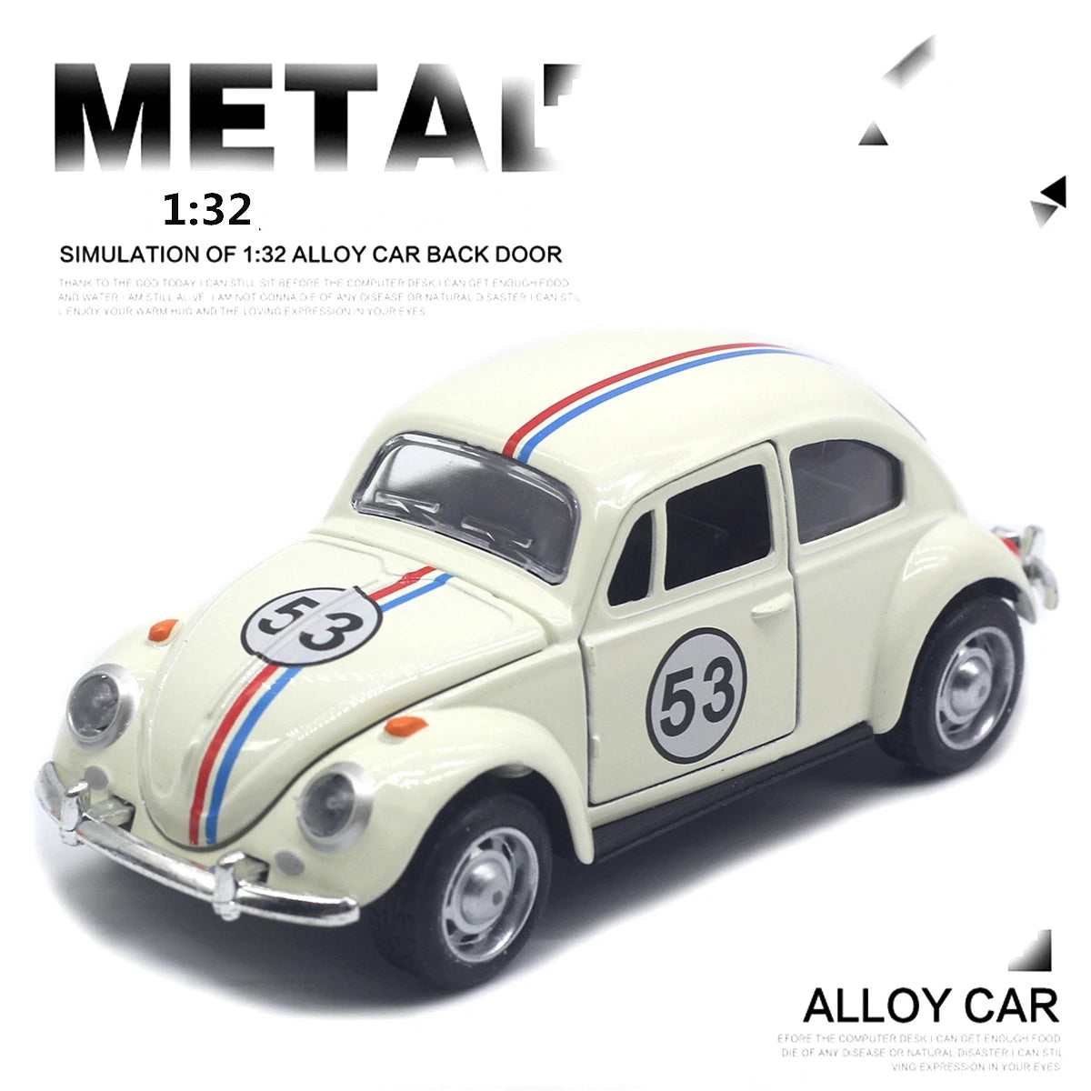 1:32 Beetle Alloy Car Diecasts Metal Classic Toy Model with Pull Back Function Vehicles for Child Gifts A931
