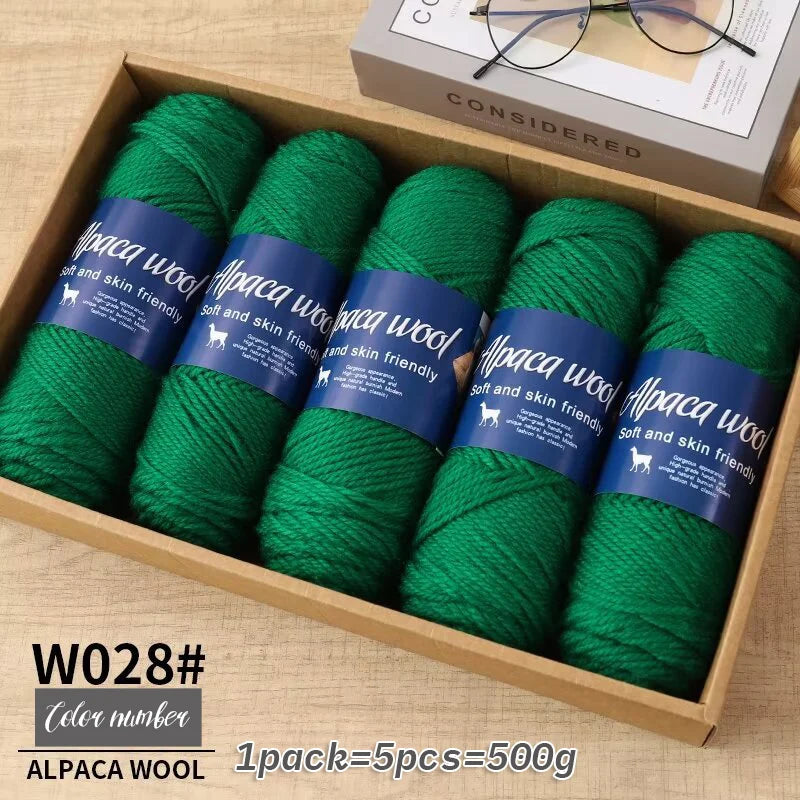 500g Coarse Alpaca Wool Yarn – Warm Handwoven Knitting Yarn