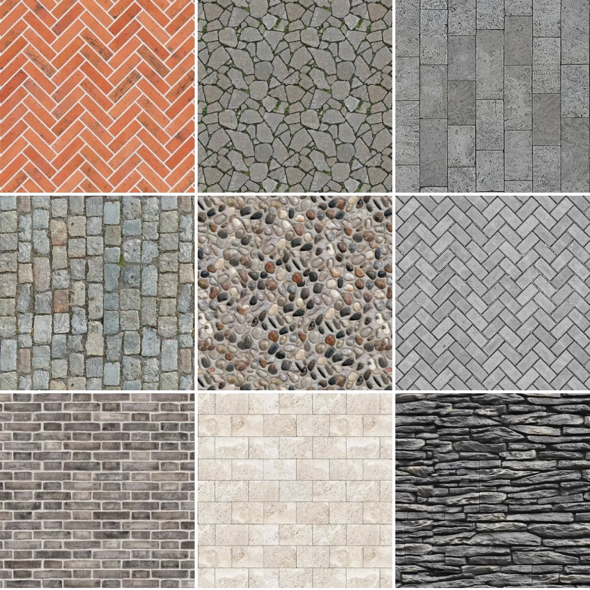 Miniature Road & Pavement Sticker Set (2pcs, 21x29cm)