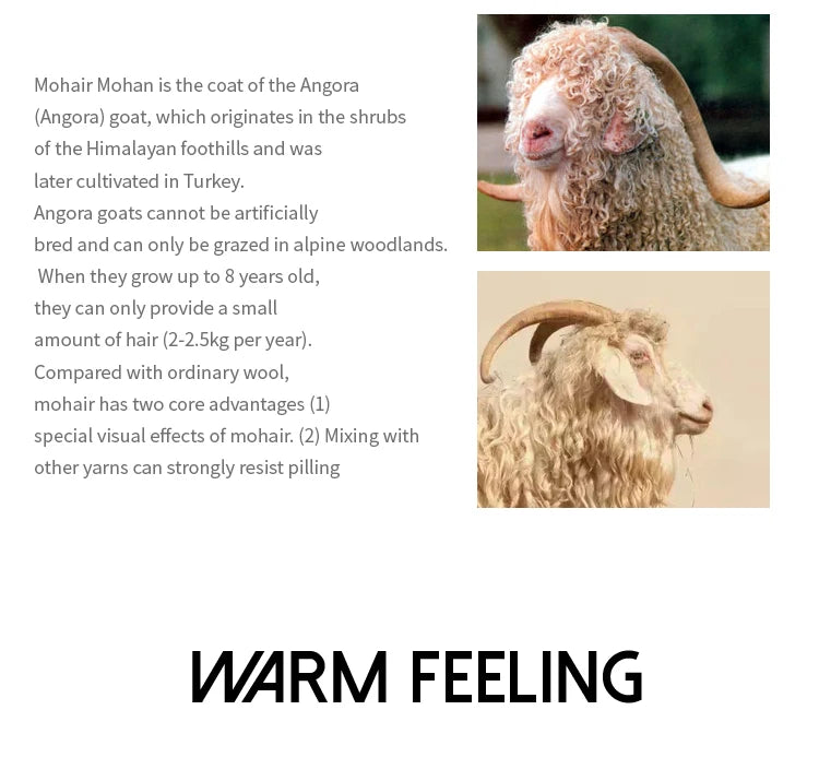 6pcs Soft Mohair Angora Yarn – Fluffy Lace Yarn for Knitting & Crochet (25g/pc)