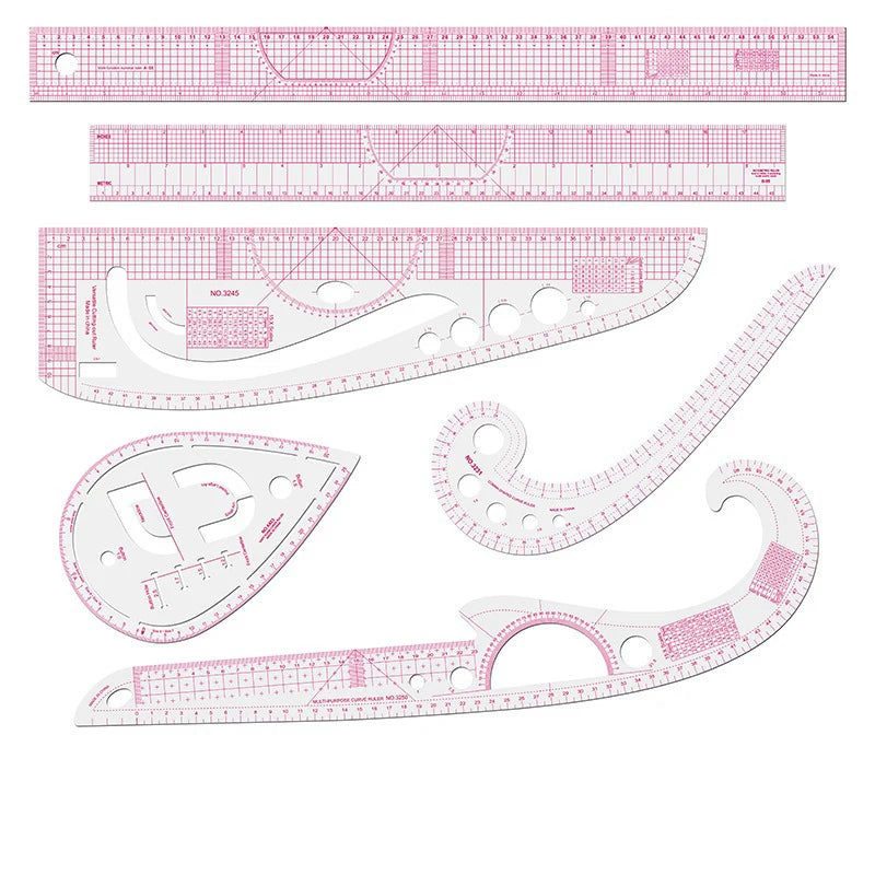 9pcs Metric Curve Sewing Ruler Set for Pattern Making