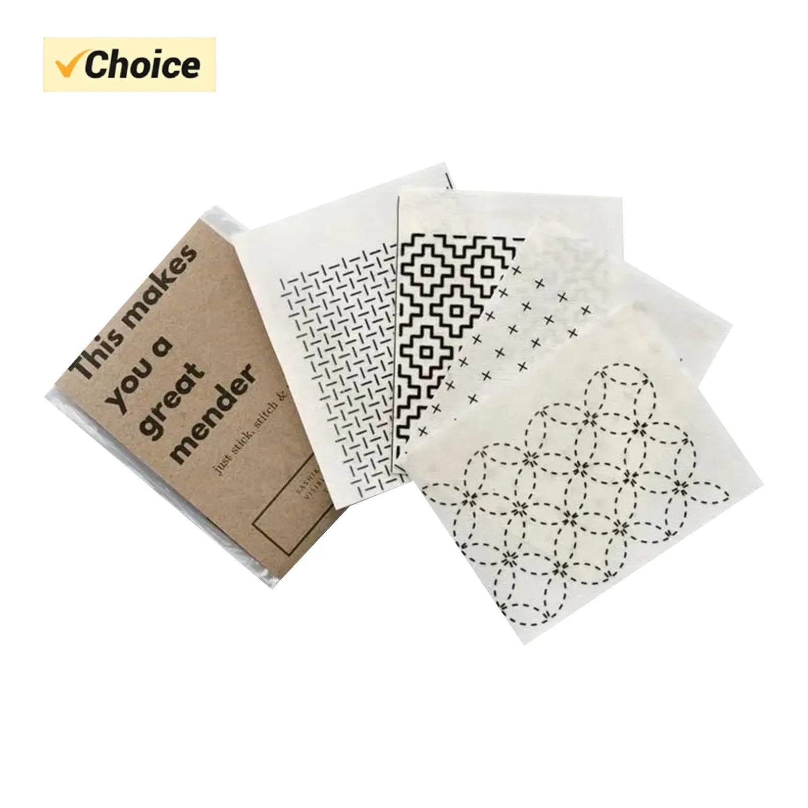 Sashiko Embroidery Pattern Transfer Set for Visible Mending