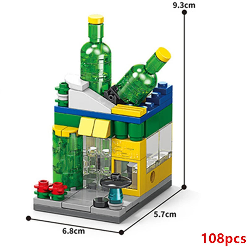 Restaurant & Dessert Street View Building Blocks Kit