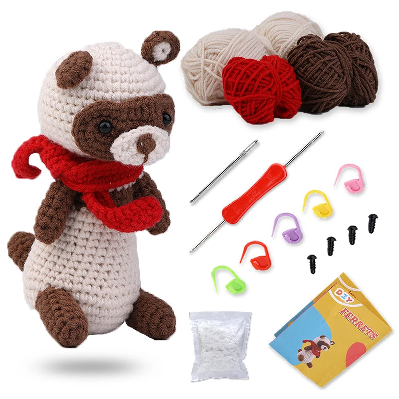 MIUSIE Beginner Crochet Kit – Yarn, Hook & Video Tutorial Set