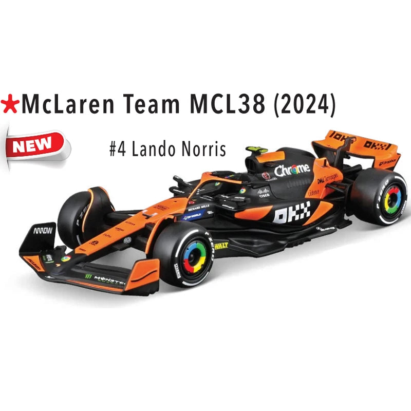 Bburago 1:43 F1 Diecast Model – McLaren MCL38 & AMG W15 (2024 GP Edition)