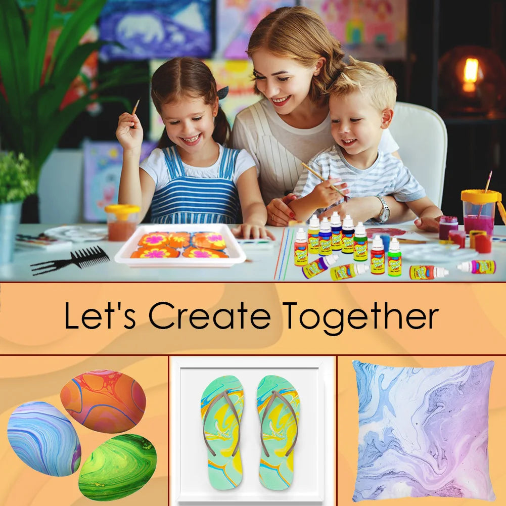 Marble Painting Kit for Kids – Water Marbling Art Set