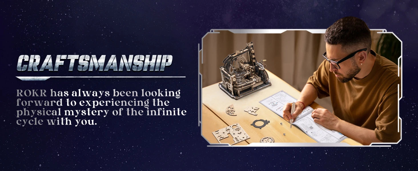 Robotime ROKR Electric Marble Spaceport 3D Puzzle