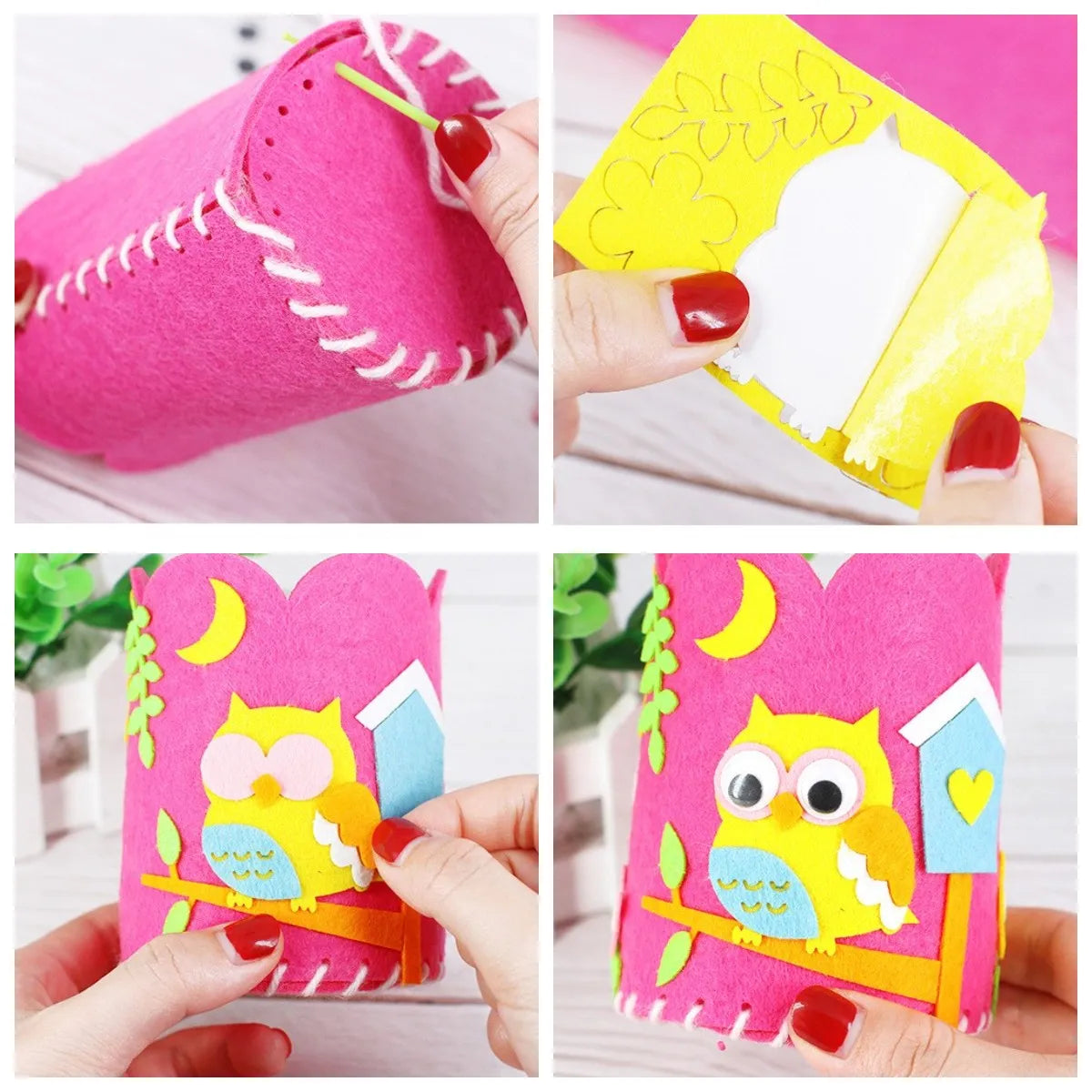 4PCS DIY Pencil Holder Craft Kit for Kids
