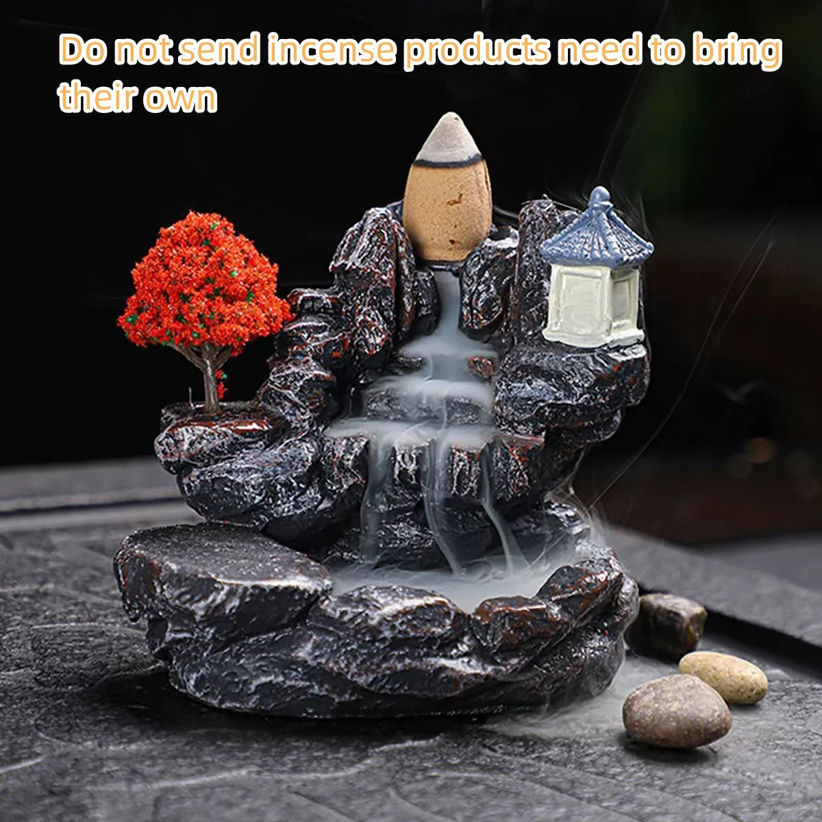 Backflow Waterfall Incense Burner with Cones for Aromatherapy and Home Decor