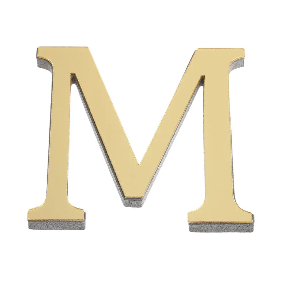 3D Mirror Acrylic Gold Letter Wall Stickers 10CM