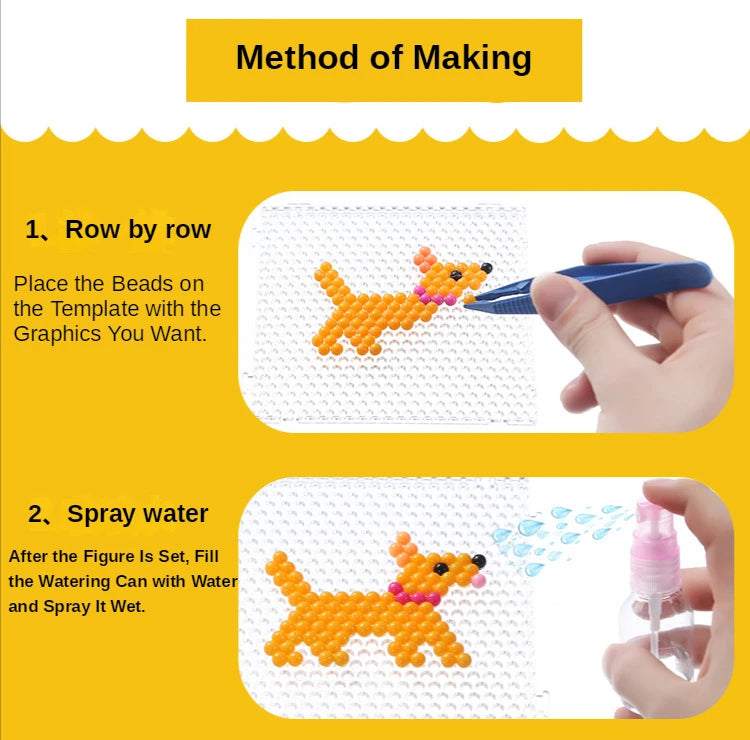 1000pcs DIY Water Spray Beads Craft Kit for Kids