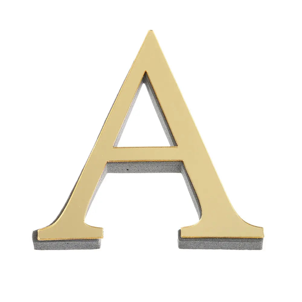 3D Mirror Acrylic Gold Letter Wall Stickers 10CM