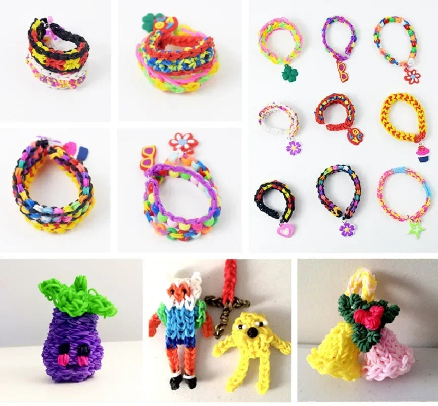 Double Color Rubble Loom Bands Bracelet DIY Jewelry Kit