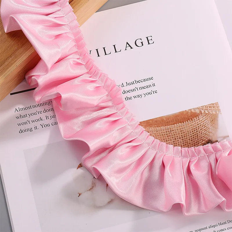 12-Color Reflective Ruffled Lace Fabric for DIY Crafts