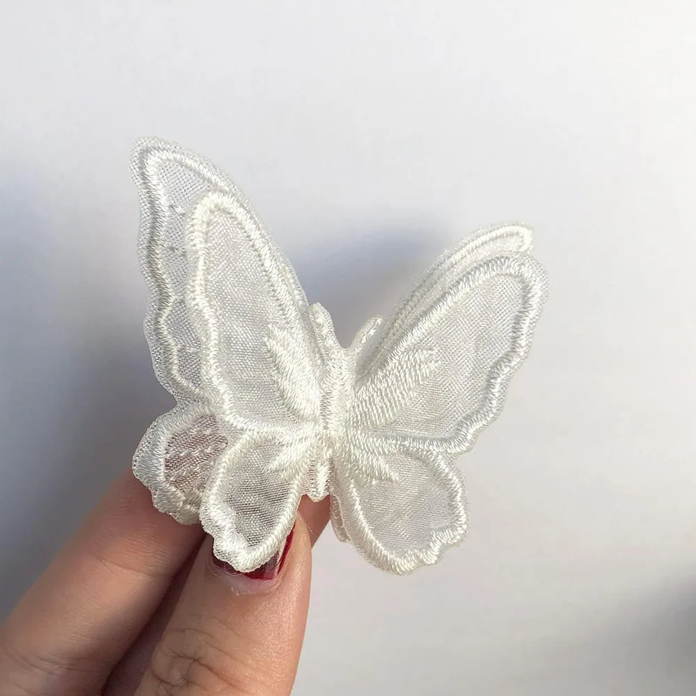10Pcs Embroidered Butterfly Iron-On Patches