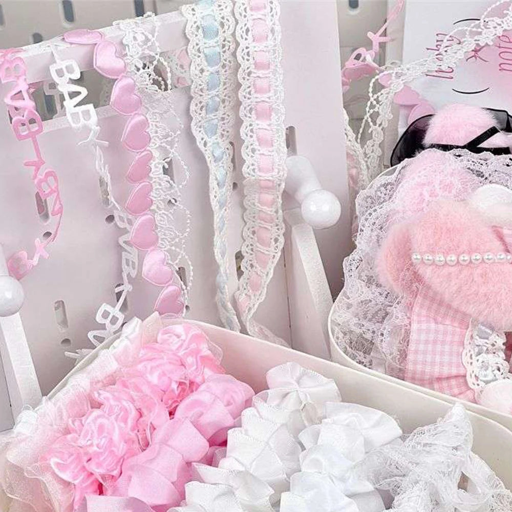 10pcs Plaid Lace Strips for DIY Sewing and Decor