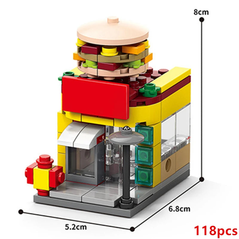 Restaurant & Dessert Street View Building Blocks Kit
