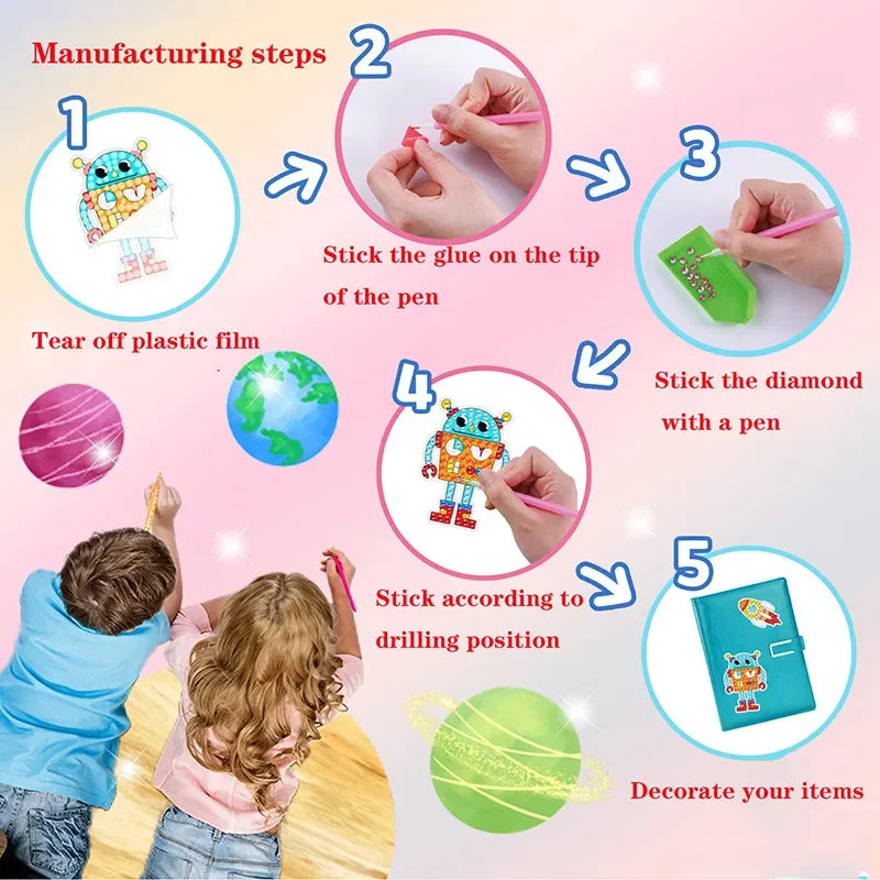 GEM 5D Diamond Painting Kit with Tools for Kids