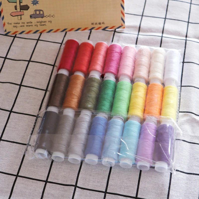 24-Color Polyester Embroidery Sewing Thread Set