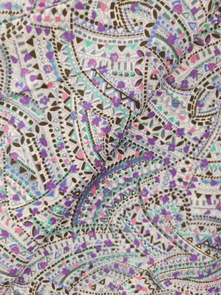 Blue White Porcelain Rose Cotton Poplin Fabric 140x50cm