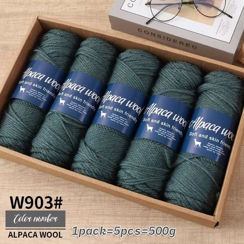 500g Coarse Alpaca Wool Yarn – Warm Handwoven Knitting Yarn