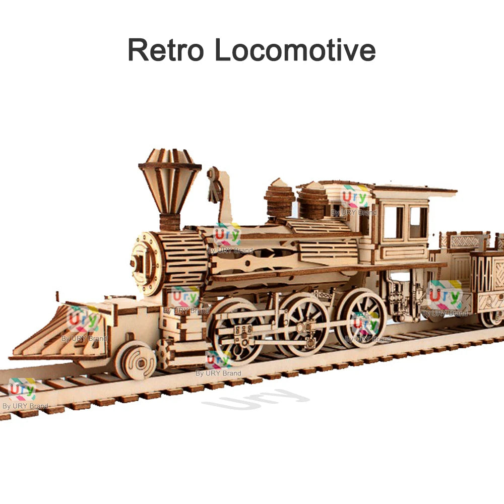 Ury 3D Wooden Retro Steam Train Puzzle