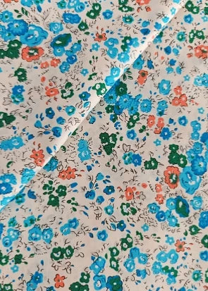Blue White Porcelain Rose Cotton Poplin Fabric 140x50cm