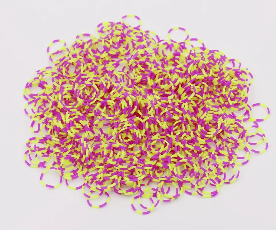 Double Color Rubble Loom Bands Bracelet DIY Jewelry Kit