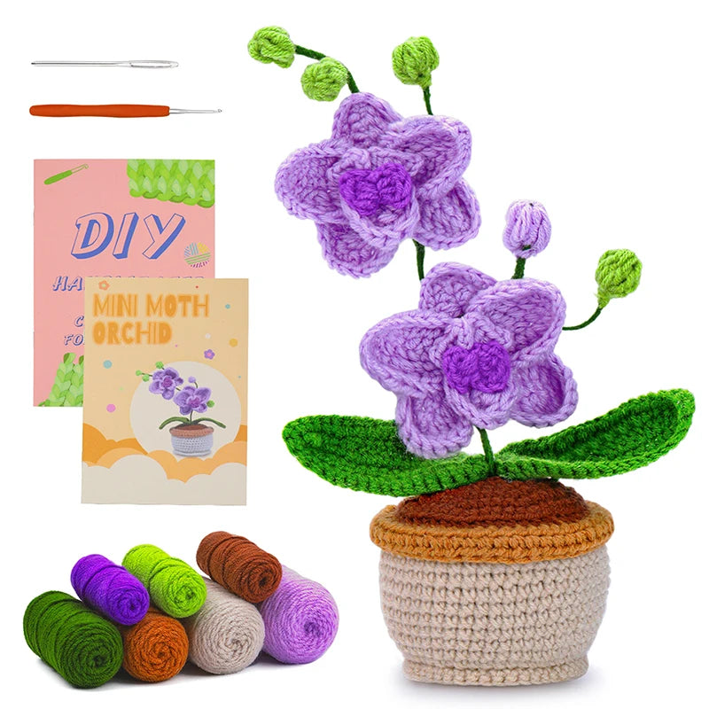 KRABALL Moth Orchid Crochet Kit for Beginners
