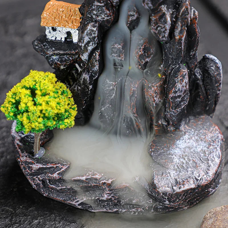 Backflow Waterfall Incense Burner with Cones for Aromatherapy and Home Decor