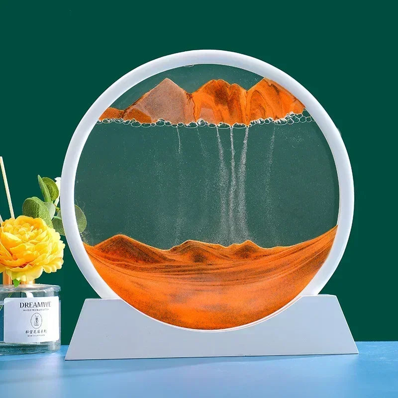 3D Moving Sand Art – Round Glass Deep Sea Quicksand Decor