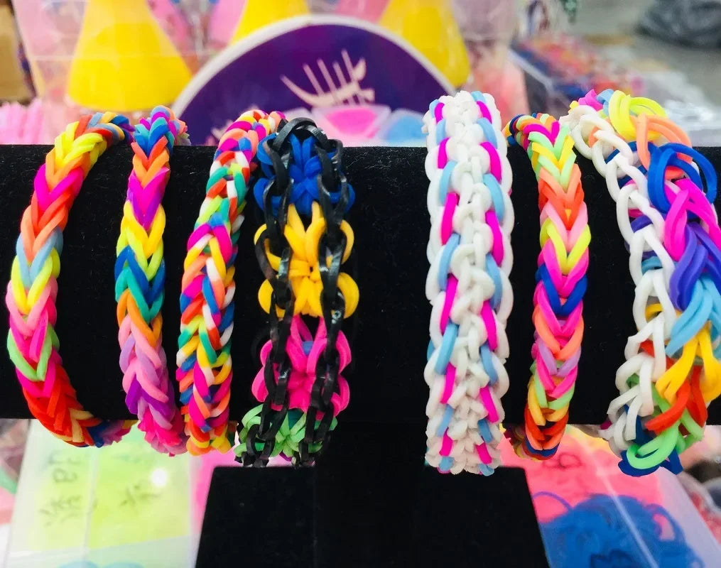 Double Color Rubble Loom Bands Bracelet DIY Jewelry Kit