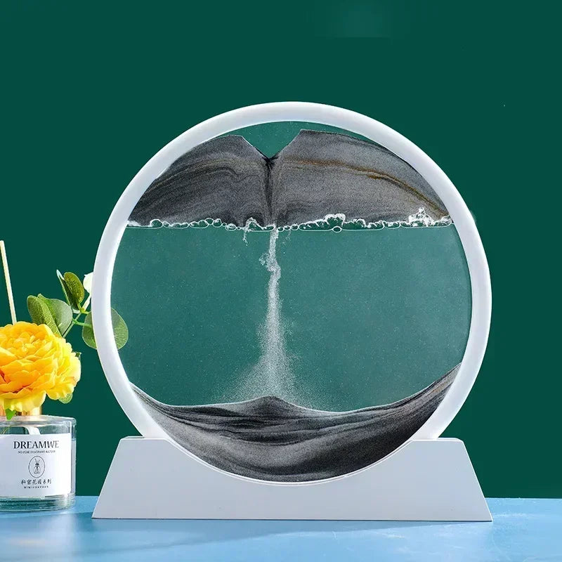 3D Moving Sand Art – Round Glass Deep Sea Quicksand Decor